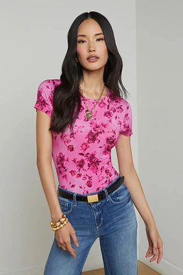 RESSI SS WATERCOLOR ROSE TEE