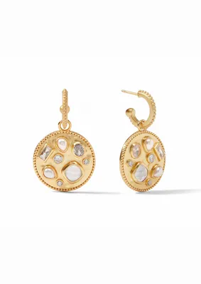 ANTONIA MOSAIC HOOP & CHARM EARRING