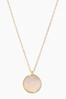 SUNSET ETCHED NECKLACE- GLD/MOP