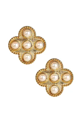 VICTORIA STUD EARRING- GLD/PEARL