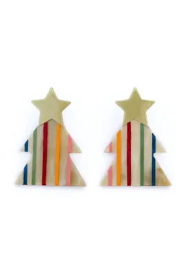 RAINBOW XMAS TREE EARRINGS