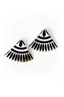 NAVY TILE EARRINGS