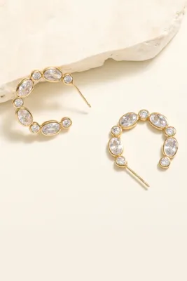 CARINA HOOPS- GLD/CRYSTAL