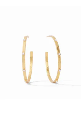 LARGE CRESCENT STONE HOOPS