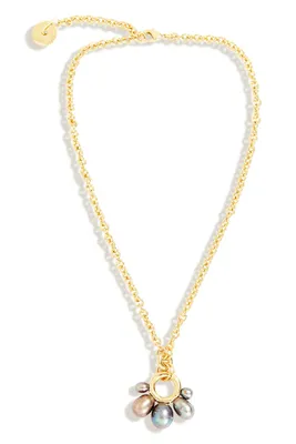 MARGOT PEARL NECKLACE- GRAY/GOLD
