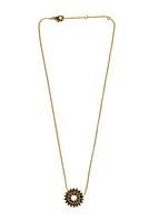 CRYSTAL MADELINE BURST NECKLACE- BLK/GLD