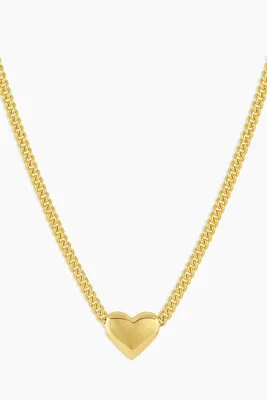 LOU HEART CHARM NECKLACE- GOLD