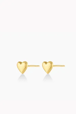 LOU HEART STUDS- GOLD