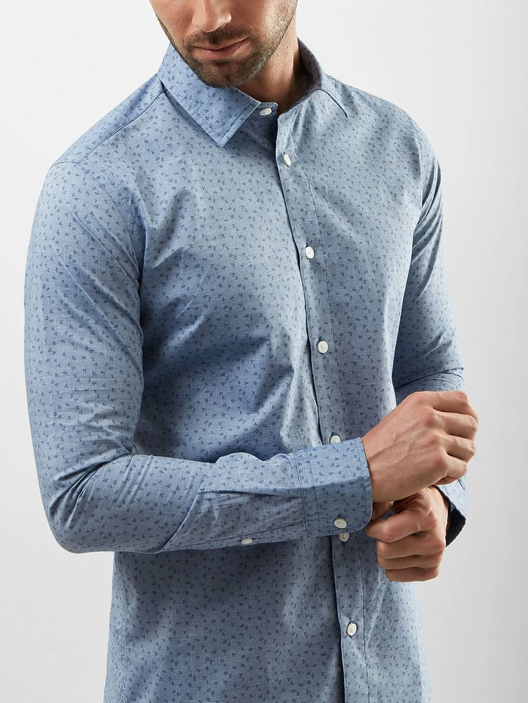 Camisa Scappino Blu de Flores