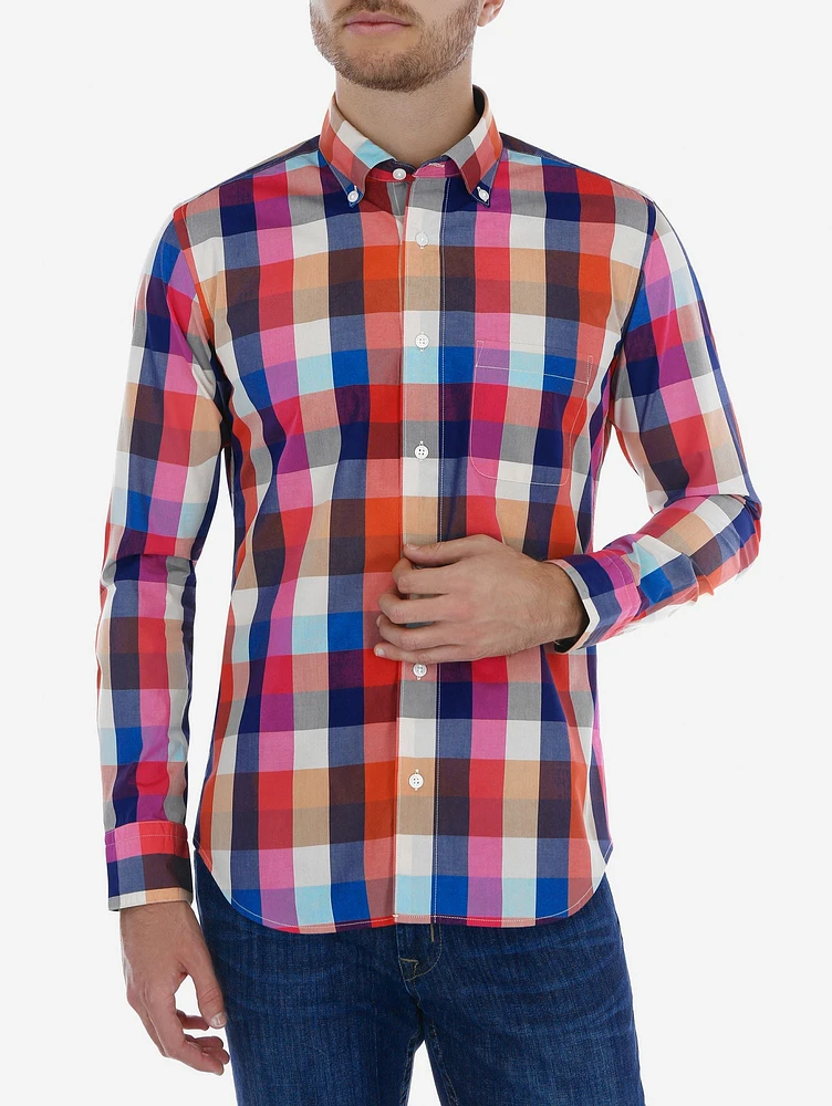 Camisa Casual de Cuadros Coloridos