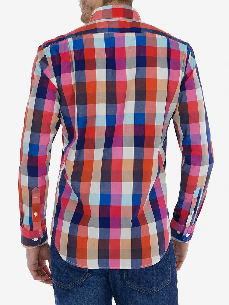 Camisa Casual de Cuadros Coloridos