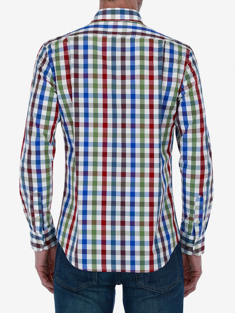 Camisa Regular Fit de Popelina a Cuadros