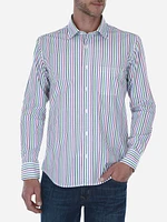 Camisa Regular Fit de Popelina a Rayas