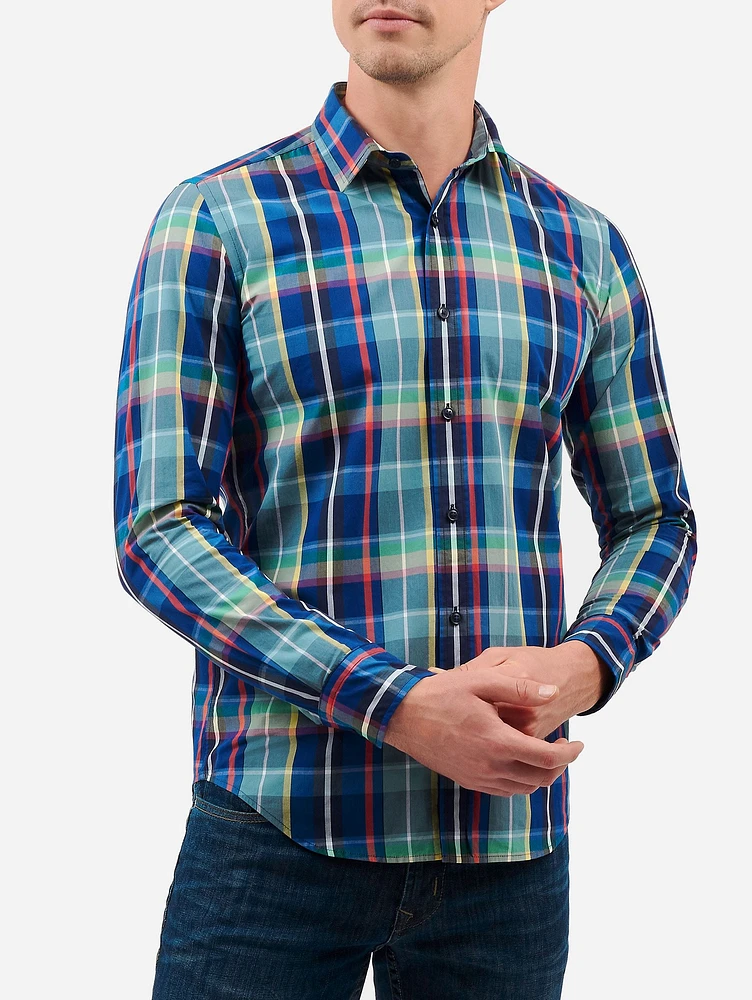 Camisa Slim Fit de Cuadros Madras