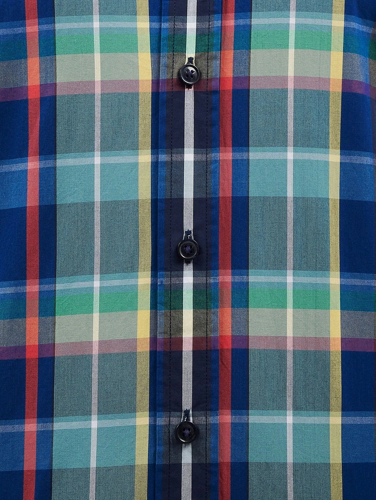 Camisa Slim Fit de Cuadros Madras