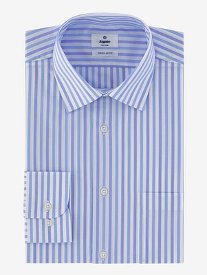 Camisa Business Casual Popelina a Rayas