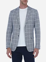 Blazer Lino Melange Cuadro Ventana