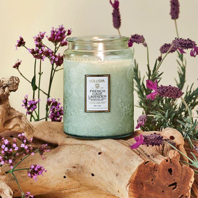 French Cade & Lavender Glass Jar Candle