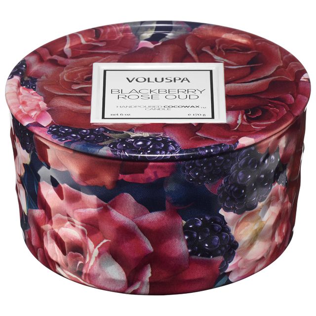 Blackberry Rose Oud Tin Candle