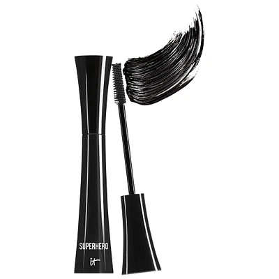 IT Cosmetics Superhero Elastic Stretch Volumizing and Lengthening Mascara Super Black 0.30 oz/ 9 g
