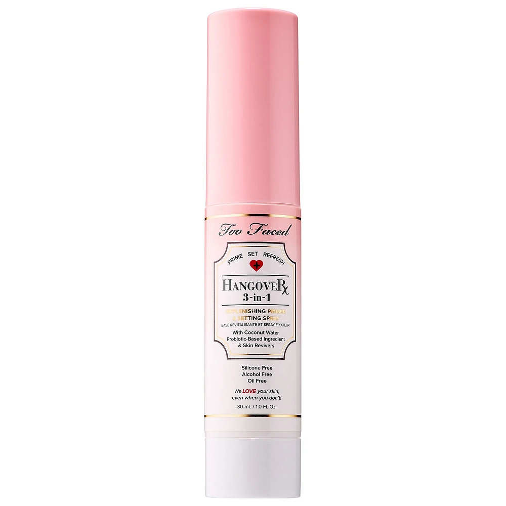 Too Faced Mini Hangover 3-in-1 Replenishing Primer & Setting Spray 1 oz/ 30 mL