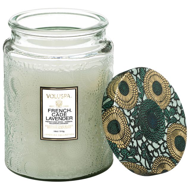 French Cade & Lavender Glass Jar Candle