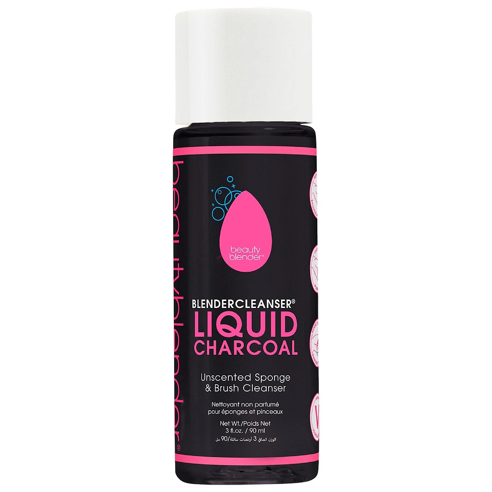 Beautyblender Blendercleanser® Liquid Charcoal Unscented Sponge & Brush Cleanser 3 oz/ 88 mL