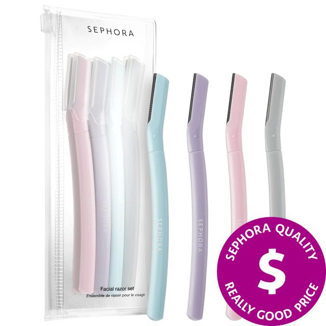 sephora collection 4 piece facial razor set