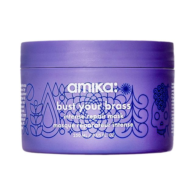 amika Bust Your Brass Cool Blonde Purple Intense Repair Hair Mask 8 oz/ 250 mL
