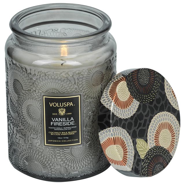 VOLUSPA Vanilla Fireside Glass Jar Candle 18 oz/ 510 g 1-wick Candle
