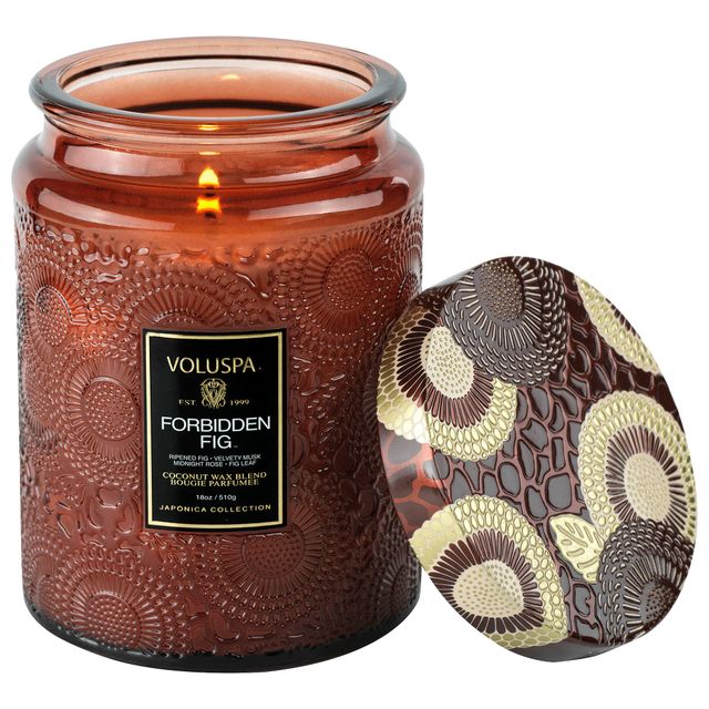 VOLUSPA Forbidden Fig Glass Jar Candle 18 oz/ 510 g 1-wick Candle