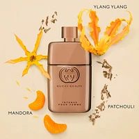 Eau de parfum Guilty Intense pour femme avec mandarine, ylang-ylang et patchouli