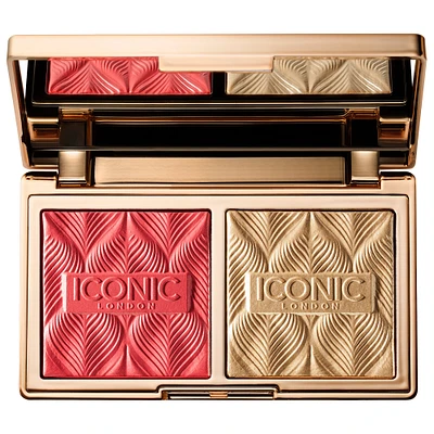 Iconic London Silk Glow Blush and Highlight Duo Coral Glow 0.21 oz