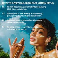 Isle Glow Face Sunscreen Moisturizer SPF 45 with Sea Moss and Niacinamide