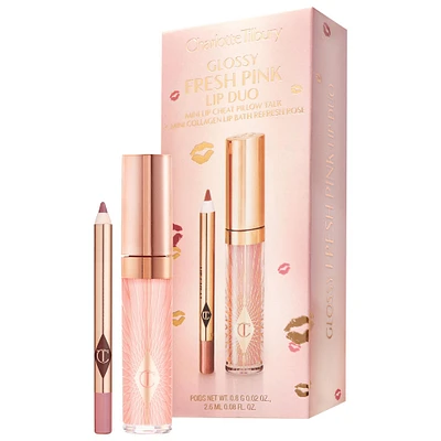 Charlotte Tilbury Mini Glossy Pink Lip Gloss + Liner Set