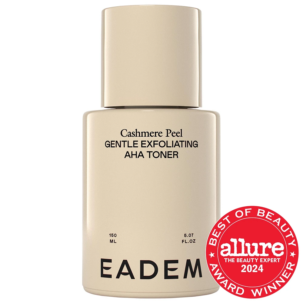 Cashmere Peel Gentle AHA + PHA Exfoliating Toner with 9% Lactic, Azelaic, Tranexamic Acids