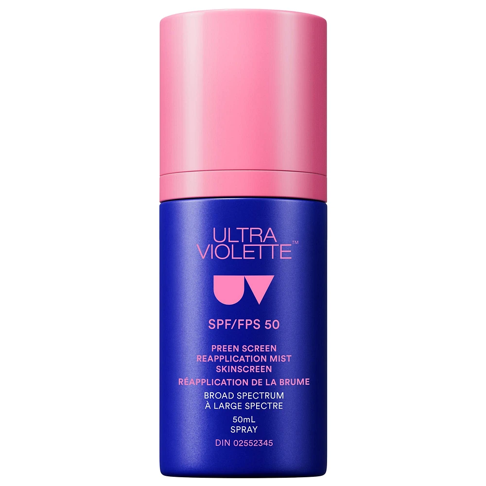 Ultra Violette Preen Screen SPF 50 Facial Sunscreen Setting Spray 1.7 oz/50 mL