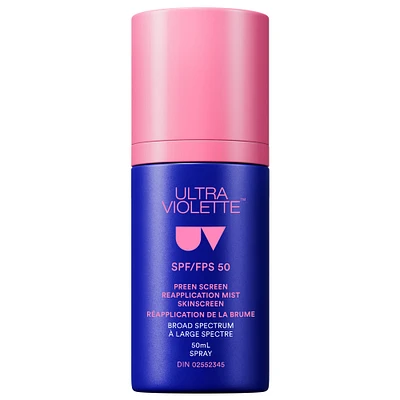 Ultra Violette Preen Screen SPF 50 Facial Sunscreen Setting Spray 1.7 oz/50 mL