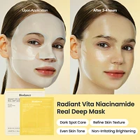 Radiant Vita Niacinamide Real Deep Mask - 4 pack for Brightening Dull & Dark Spot Care