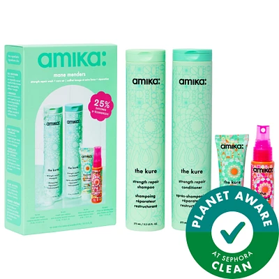 amika Mane Menders Strength Repair Shampoo + Conditioner Set
