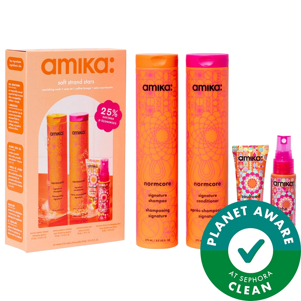 amika Soft Strand Stars Nourishing Shampoo + Conditioner Set