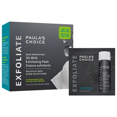 Paula's Choice Skin Perfecting 2% BHA Exfoliating Toner Pads for Clear Skin 10 pads/pack