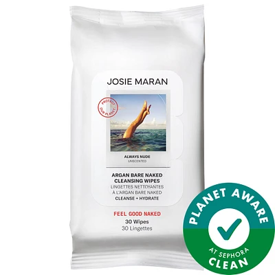 Josie Maran Argan Bare Naked Cleansing Wipes 30 ct 30 wipes/pack