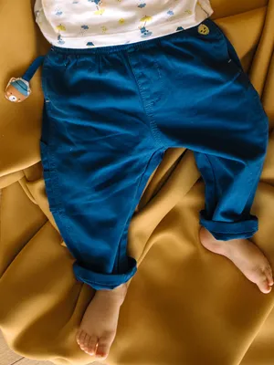 Pantalon en twill bleu