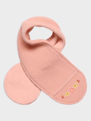 Écharpe rose point mousse bébé fille