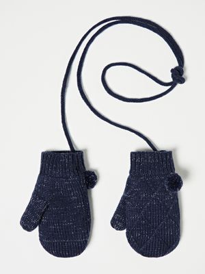 Moufles marines en tricot