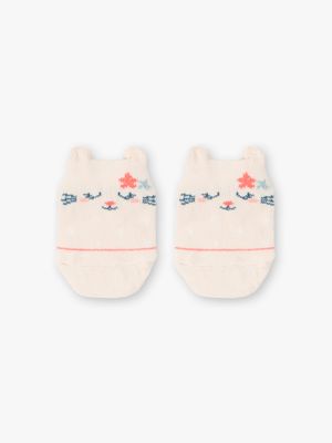 Chaussettes basses rose claire chat