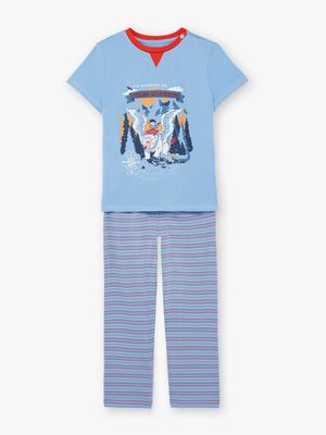 Pyjama bleu et orange enfant garçon
