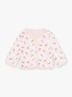 Veste réversible rose bébé fille