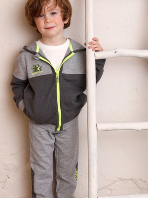 Veste de jogging grise à détails contrastés enfant garçon